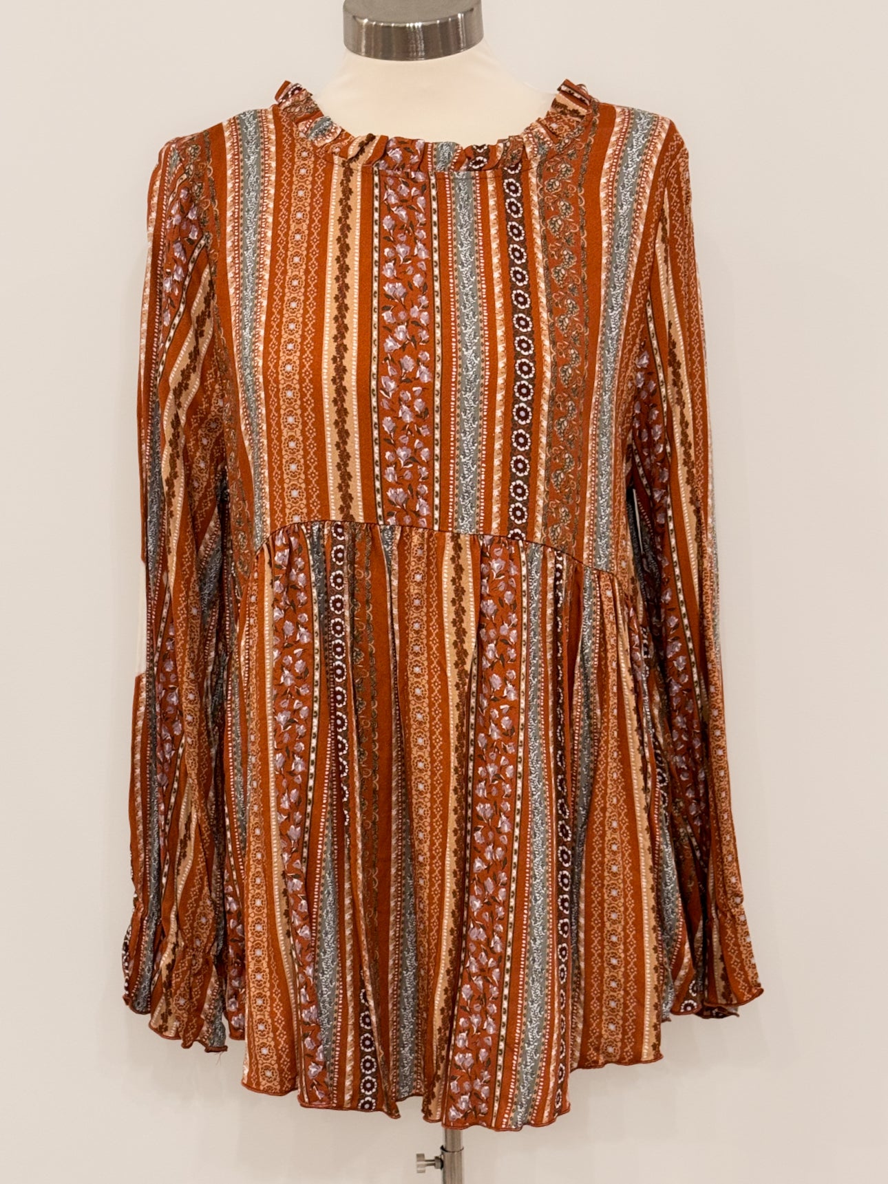 Stripped Burnt Orange Blouse