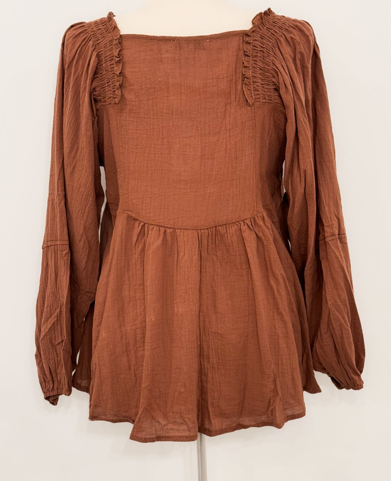 Rust Embroidered Top