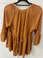 Mustard 3/4 Sleeve Cutout Top