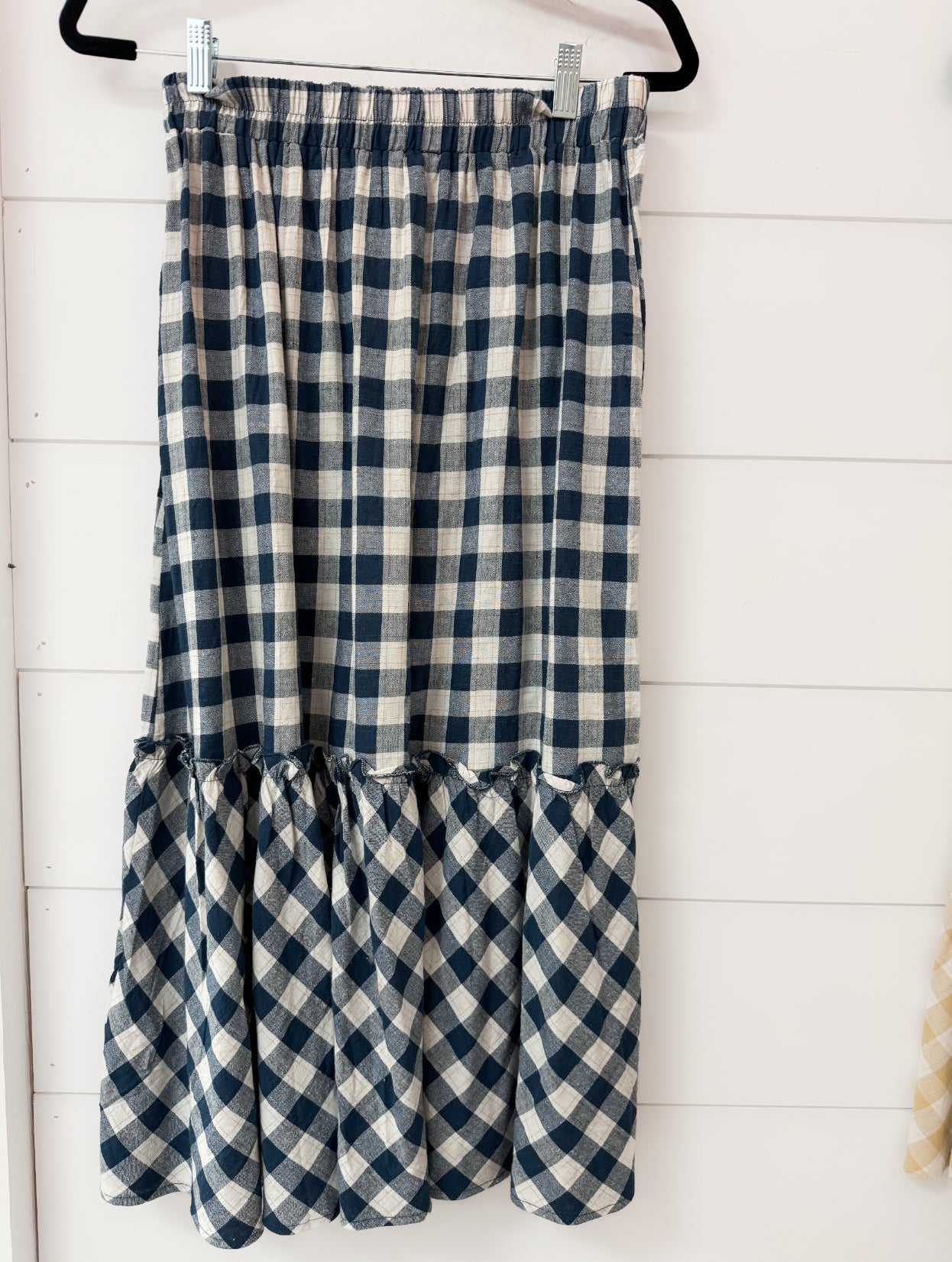 Plaid Elastic Waist Skirt