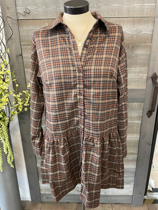 Western Plaid Style Dress