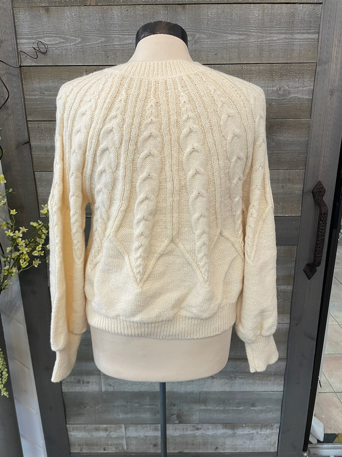 White Cable knit Sweater