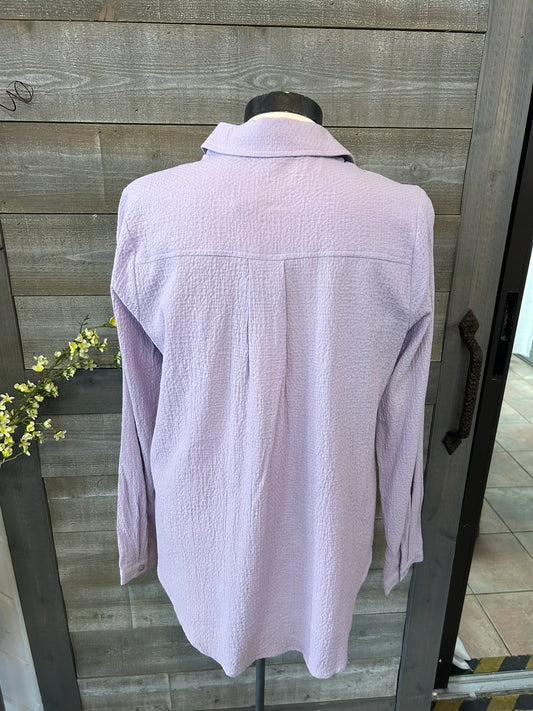 Texture Purple Button Down Blouse