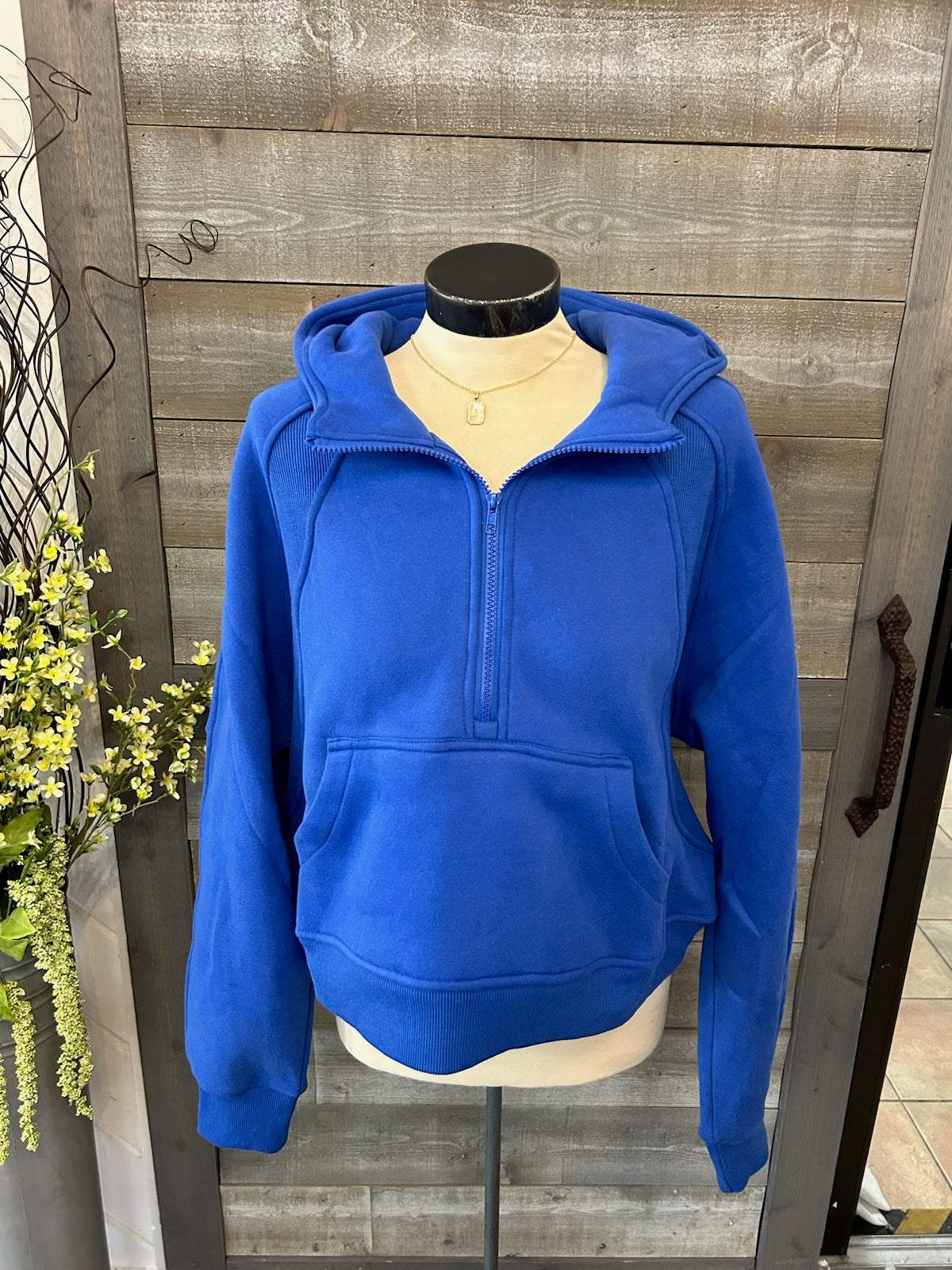 Quarter Zip Cropped Hoodie