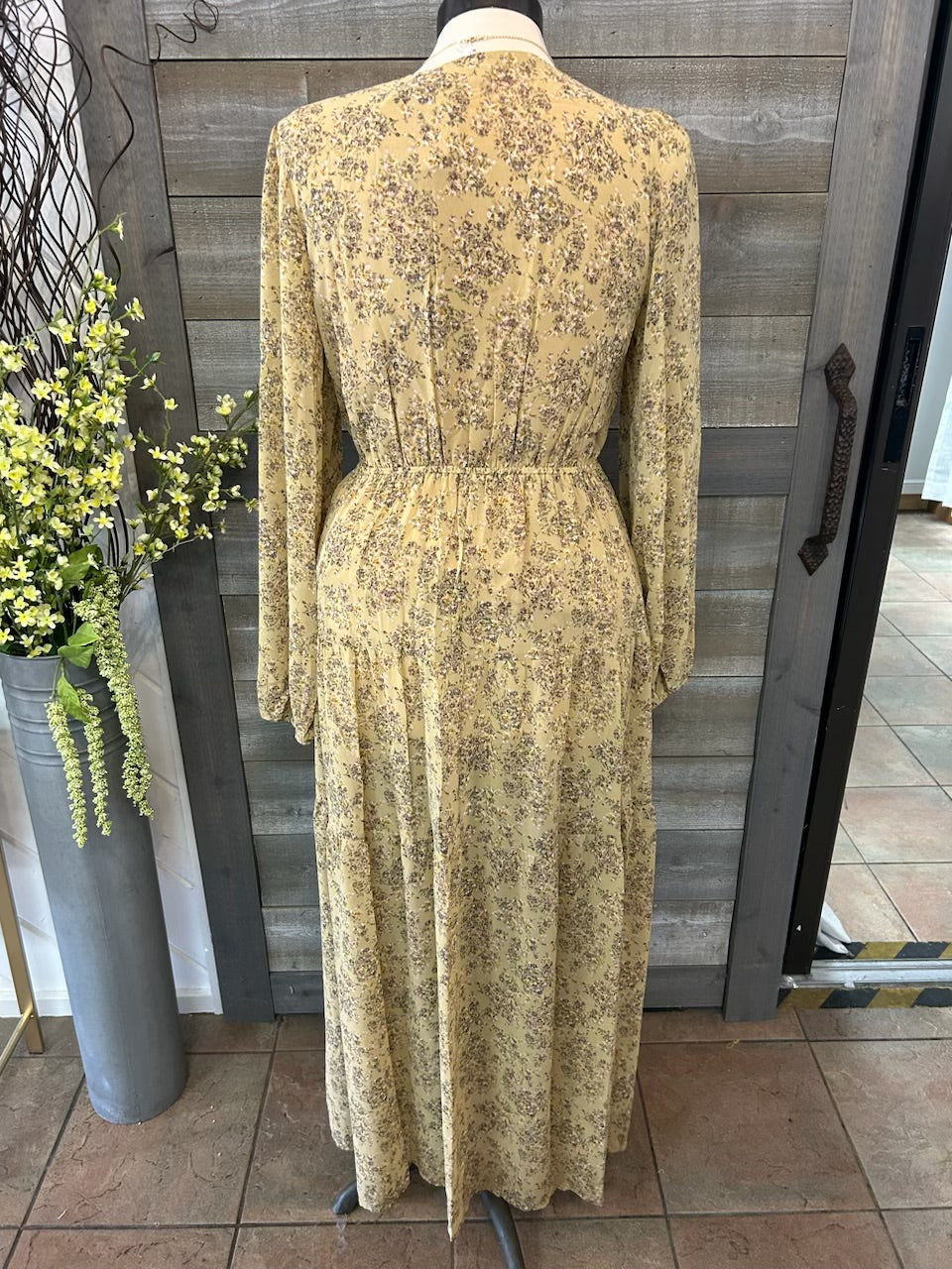 Tan Floral Long Dress