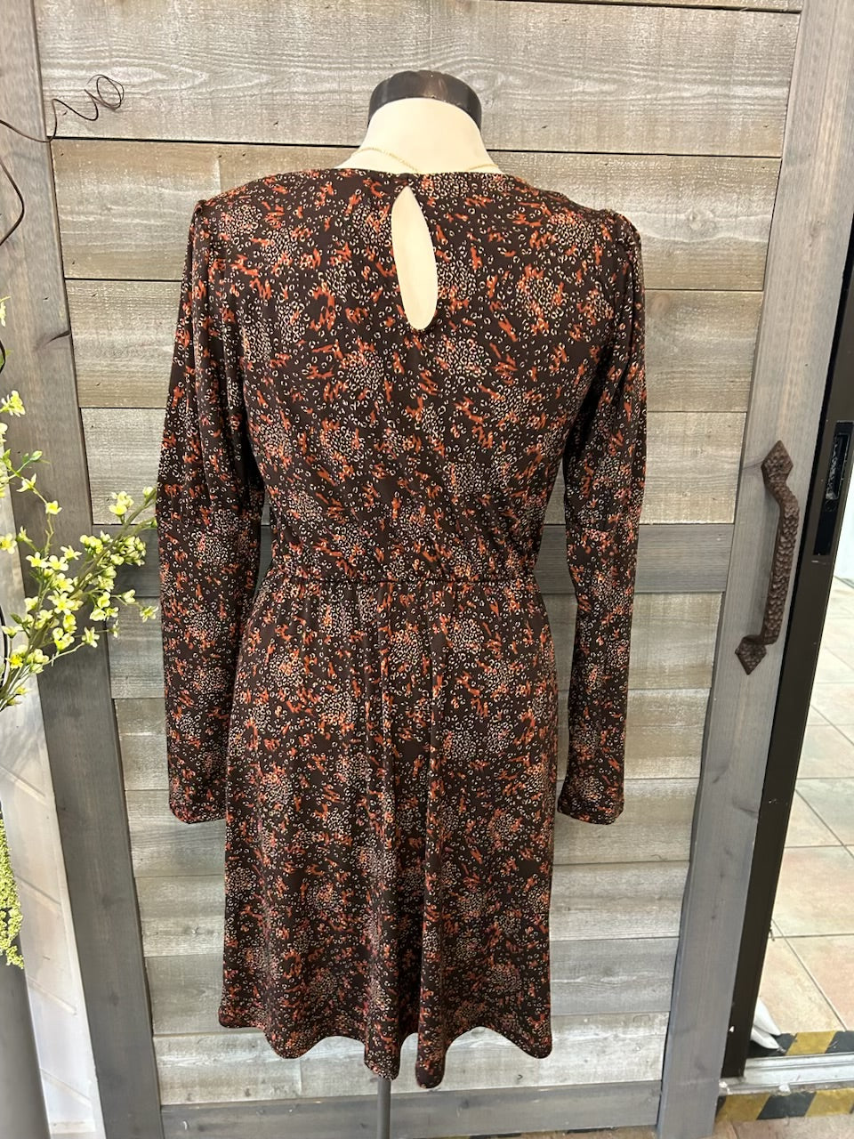 Brown and Orange Pattern Dress