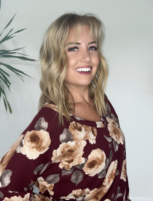 Graceful Floral Sweater