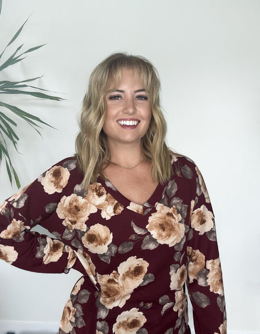 Graceful Floral Sweater