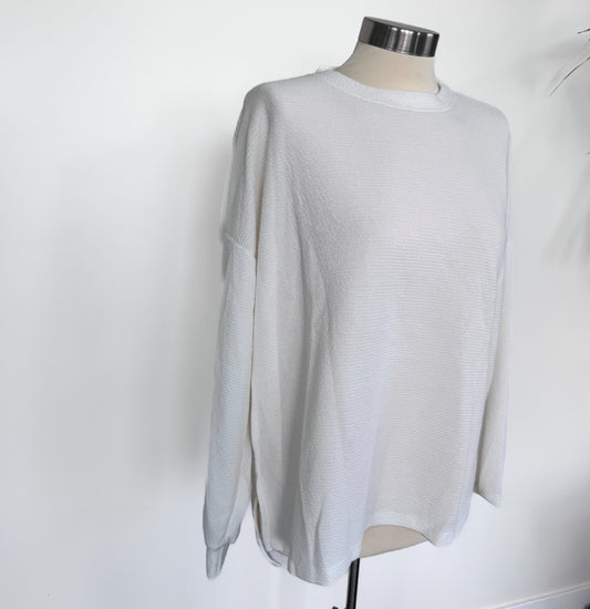 White Waffle Sweater