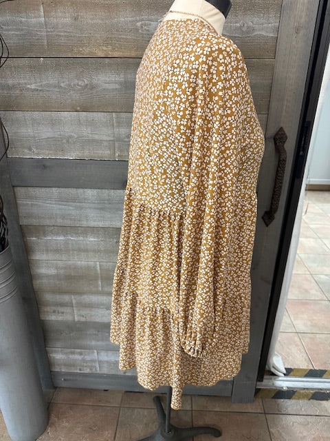 Mustard Floral Dress