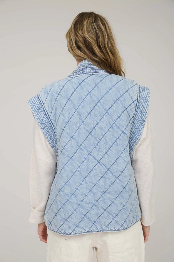 Denim Quilted Vest