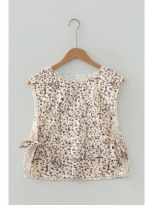 Leopard Knot Side slit Vest