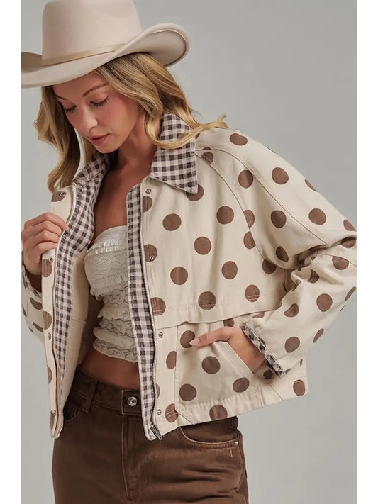 Polka Dot Canvas Jacket