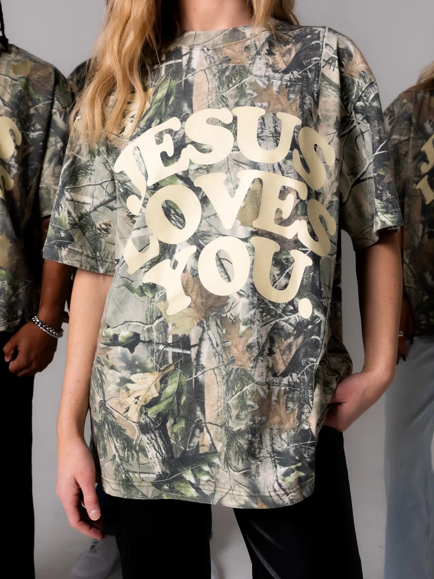 Jesus Loves You Camo Oversized T-Shirt