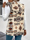 Aztec Geometry Print Plush Hooded Vest