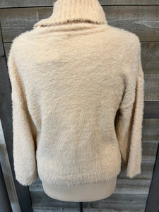 Fuzzy Knitted Cream Sweater