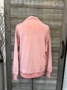 Pink Fuzzy Cowl Neck Sweatshirt