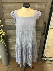 Pale Blue Textured Dress