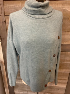 Cowl Neck Sweater with Button Detail