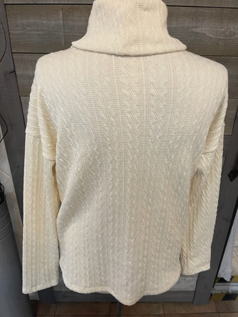 Long Sleeve Ivory Cowl Neck Sweater