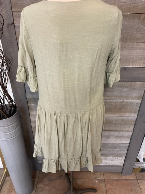 Smocked Short Sleeve Dress