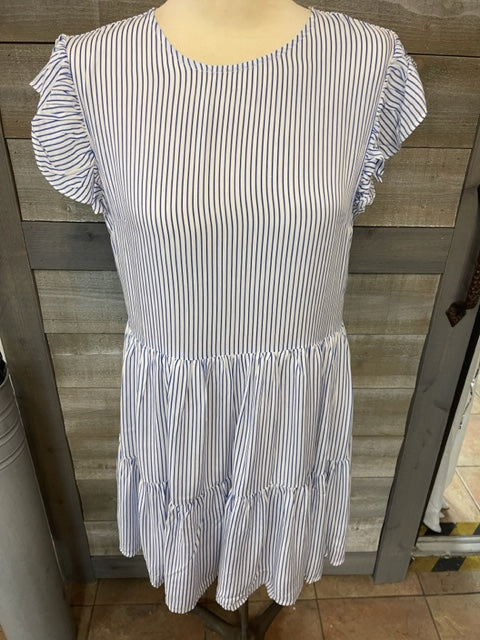 Nautical Striped Cap Sleeve Dress