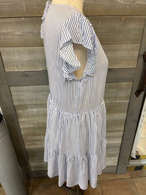 Nautical Striped Cap Sleeve Dress